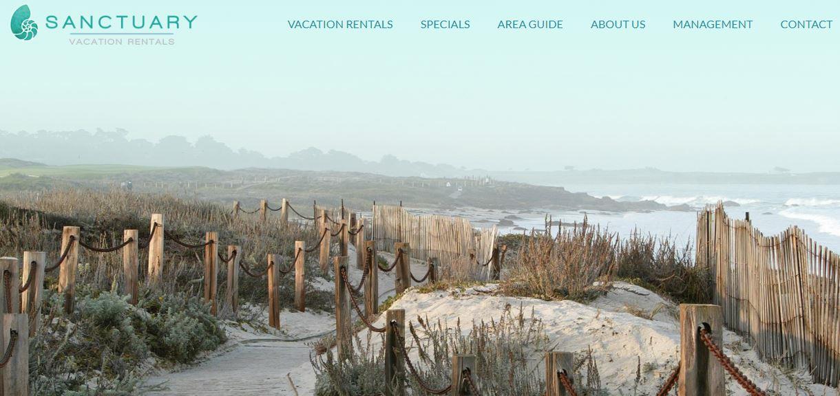 416 Sanctuary Vacation Rentals Website