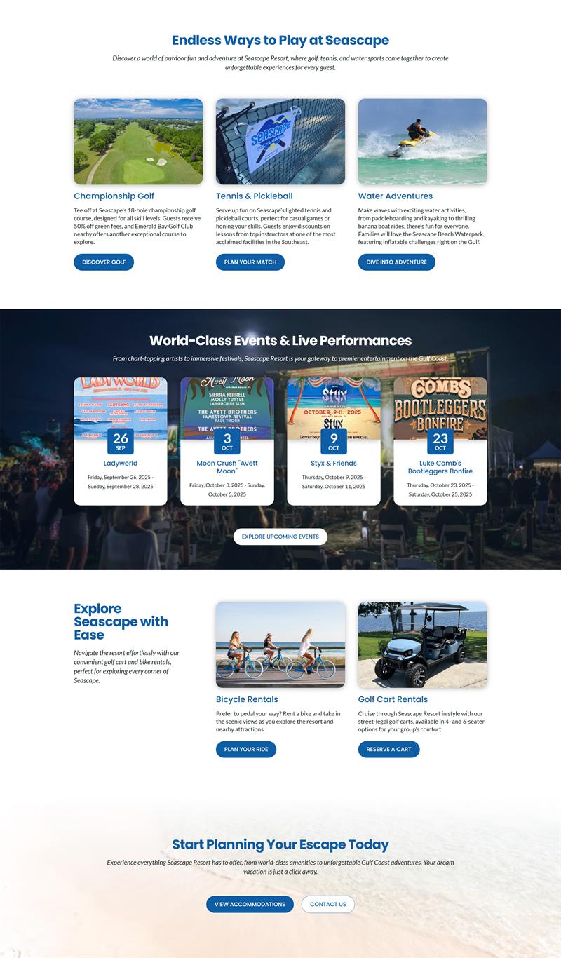 551 Seascape Resort Website Design M
