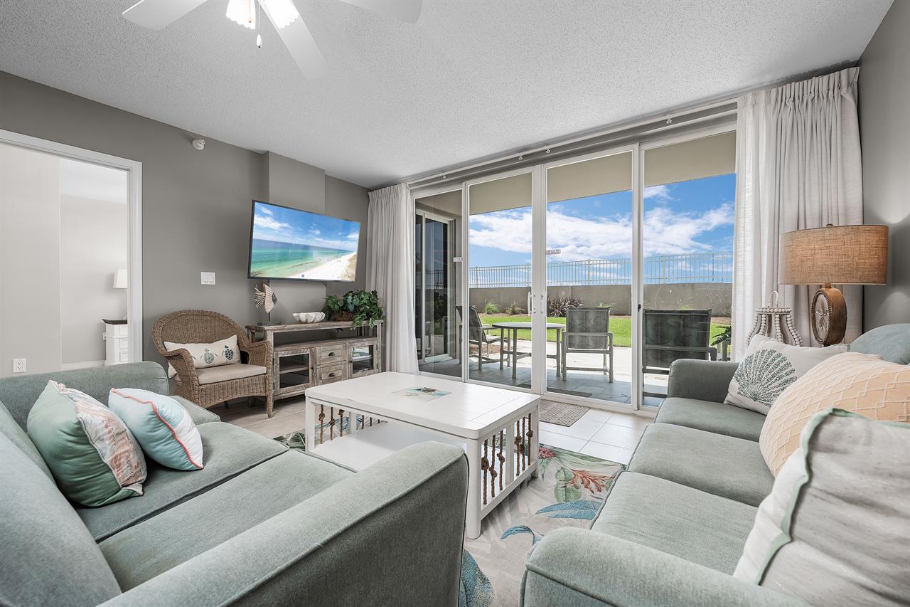 Living room and patio