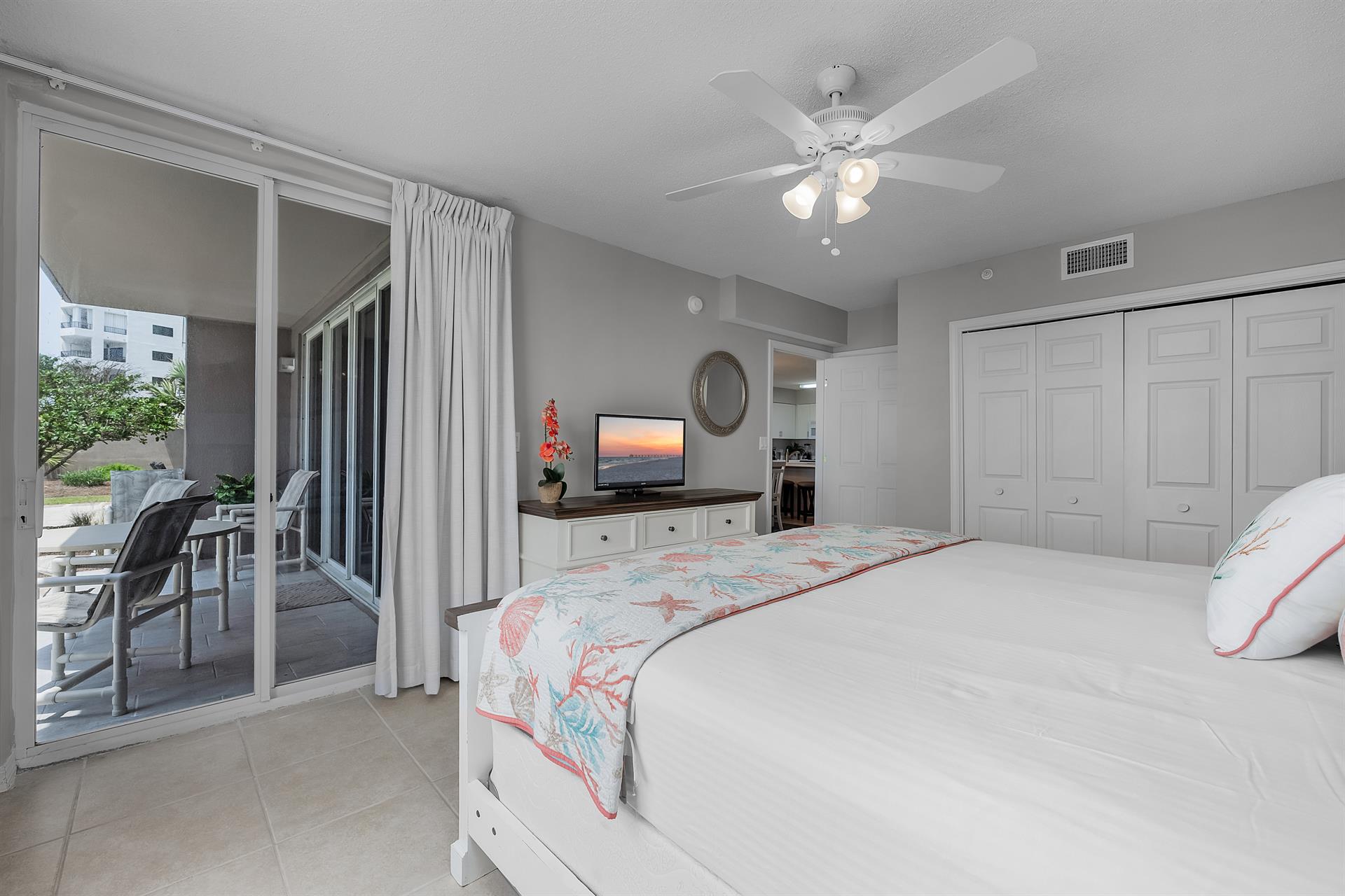 Master bedroom to patio