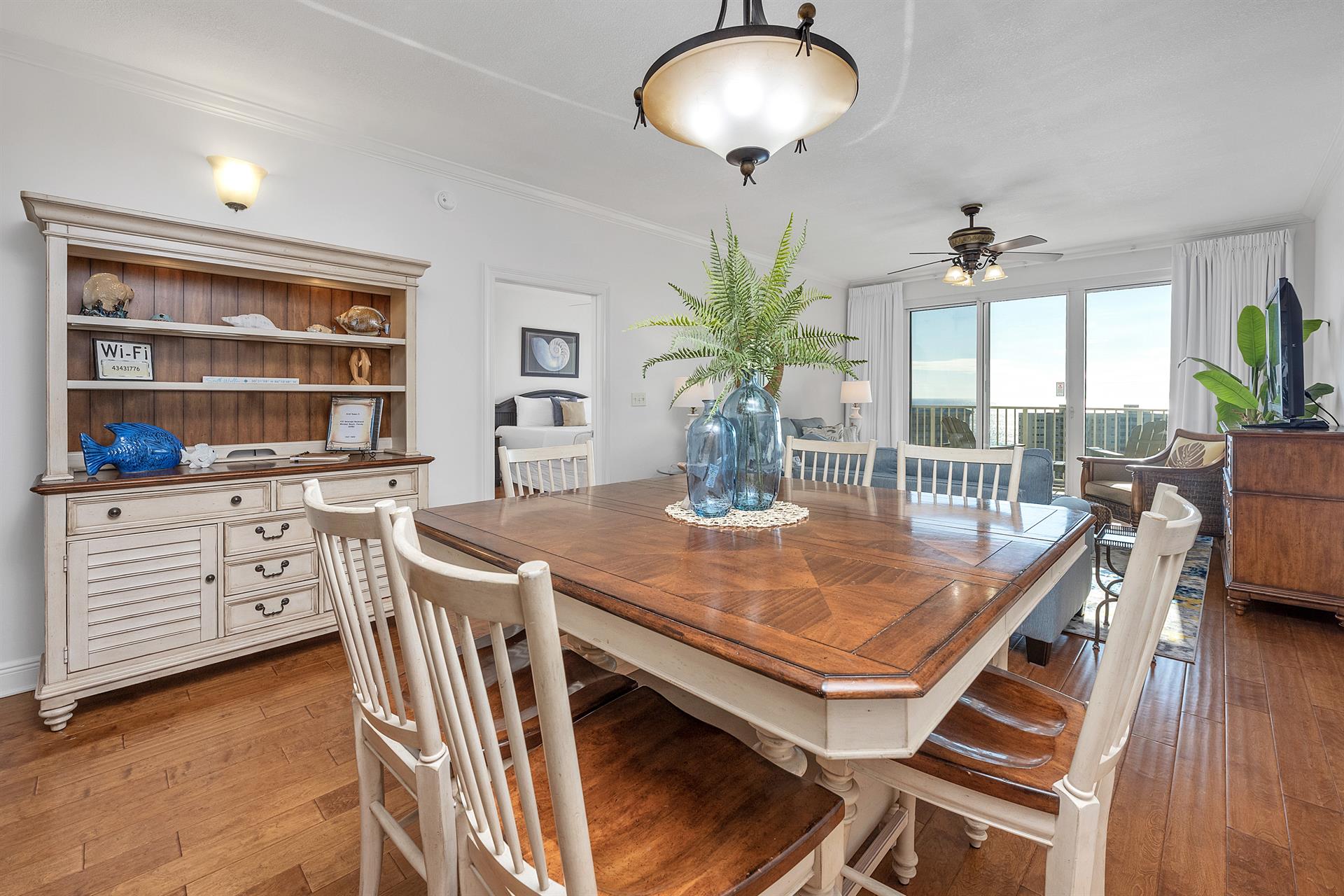 Dining area to living room view