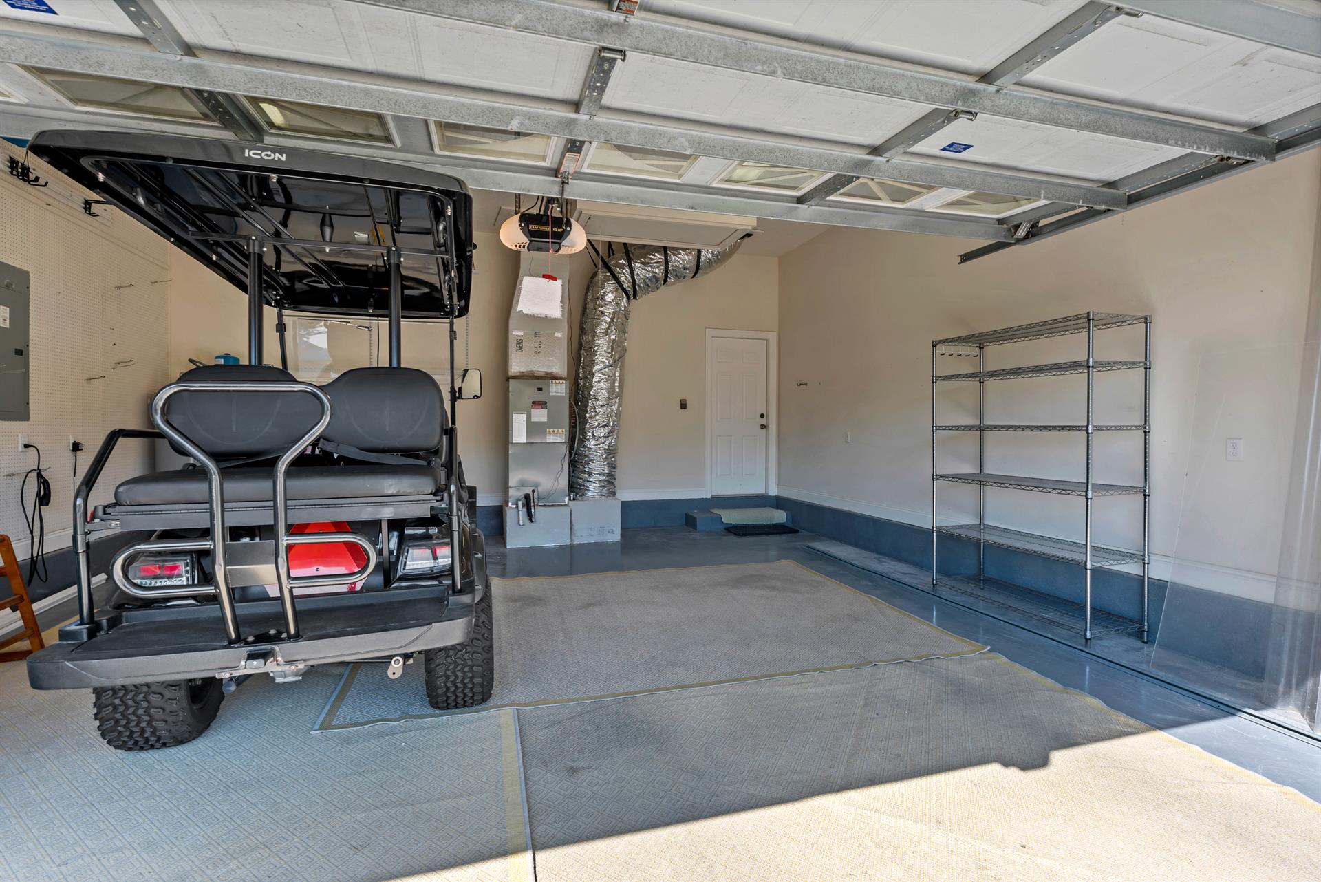 Garage and golf cart