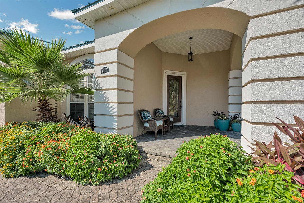 Front porch and entry door