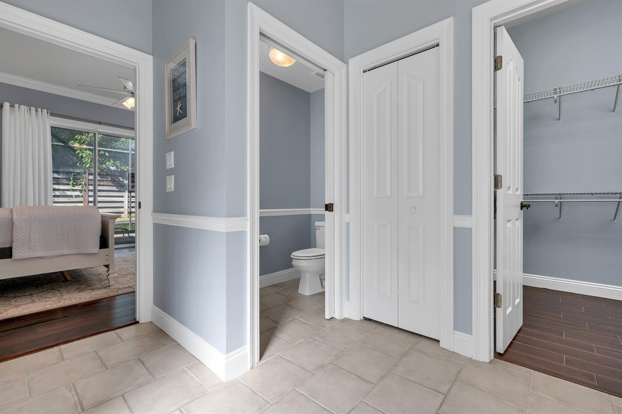 Master bathroom with separate toilet room