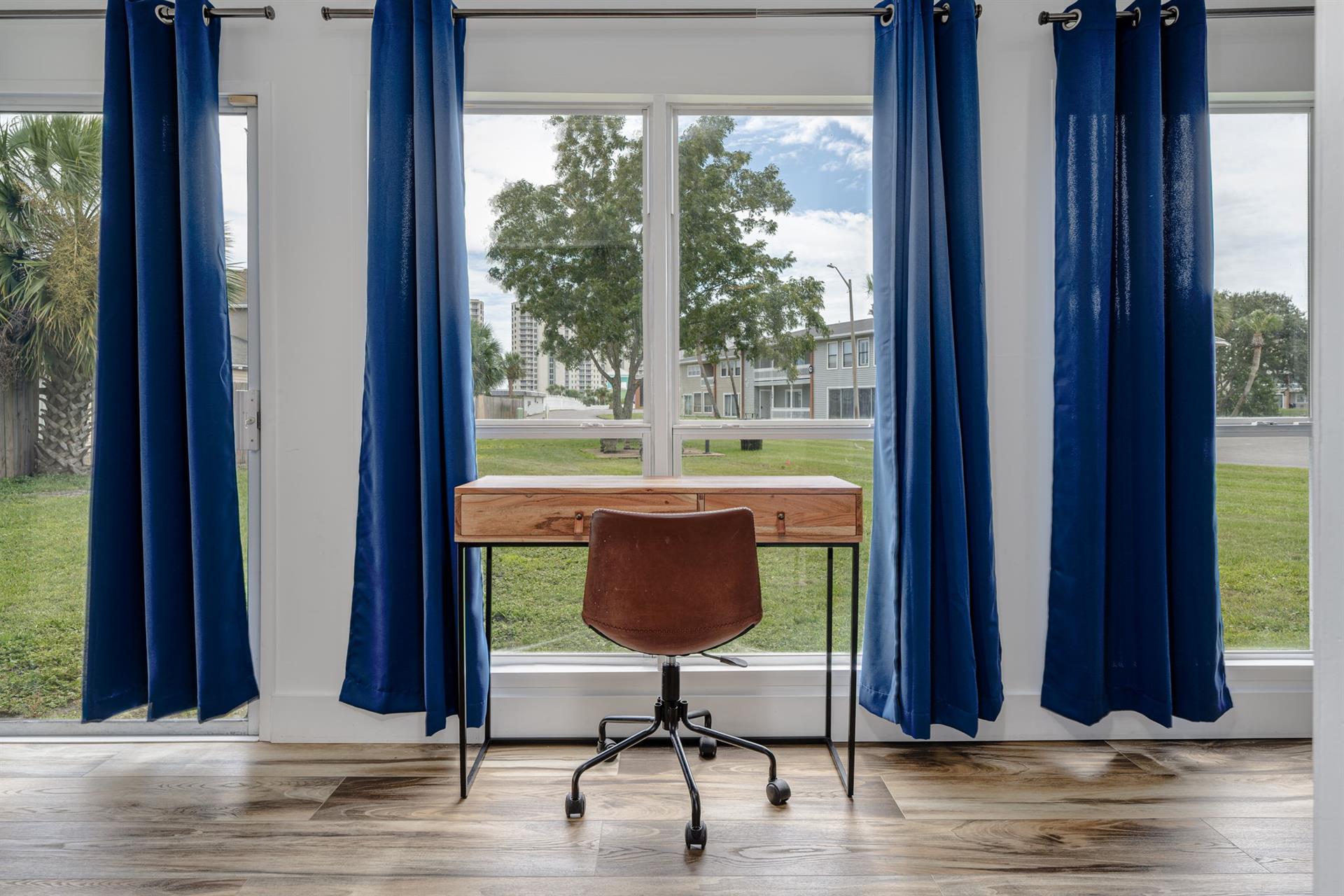 Desk space with view