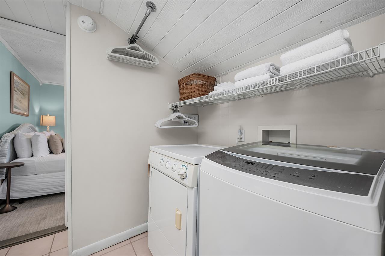 Laundry area in upstairs bathroom