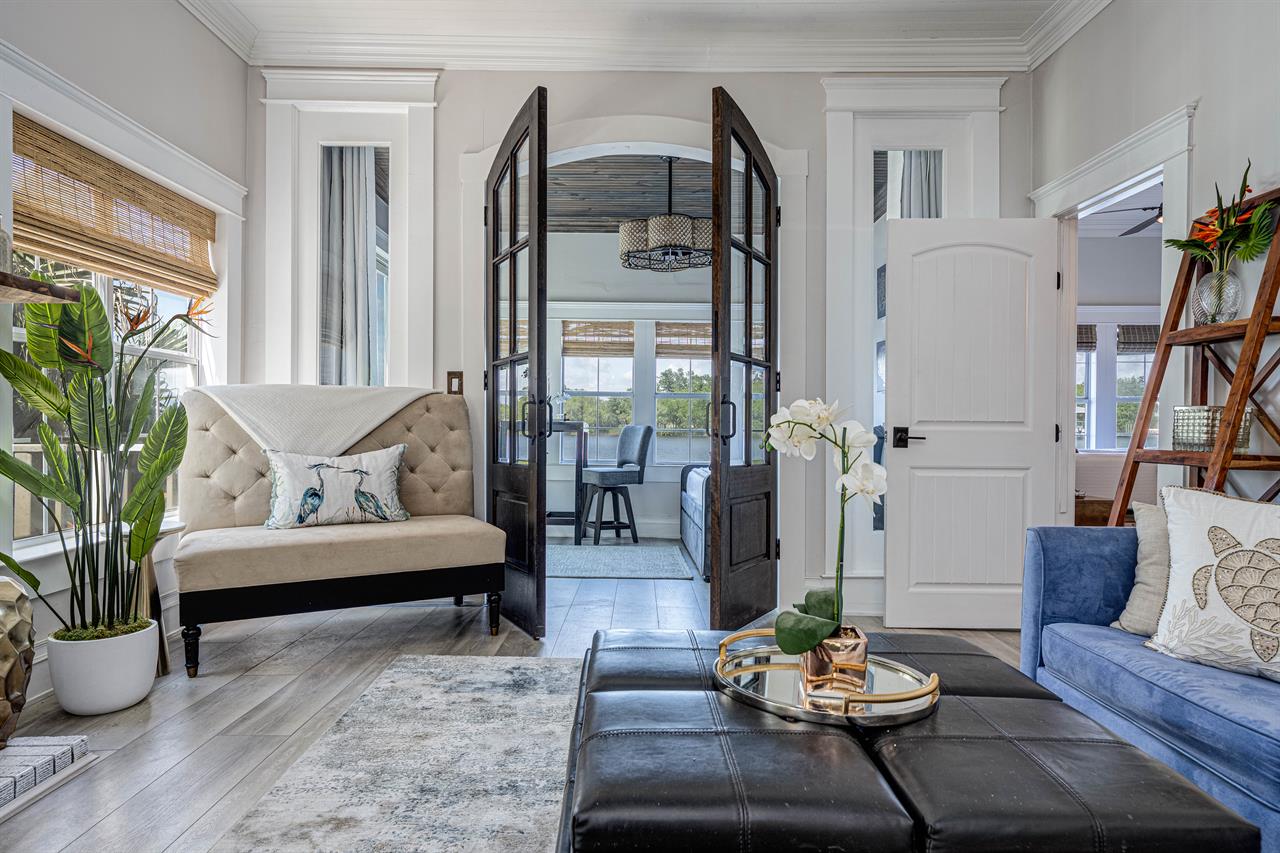 Living area  entry to guest bedroom
