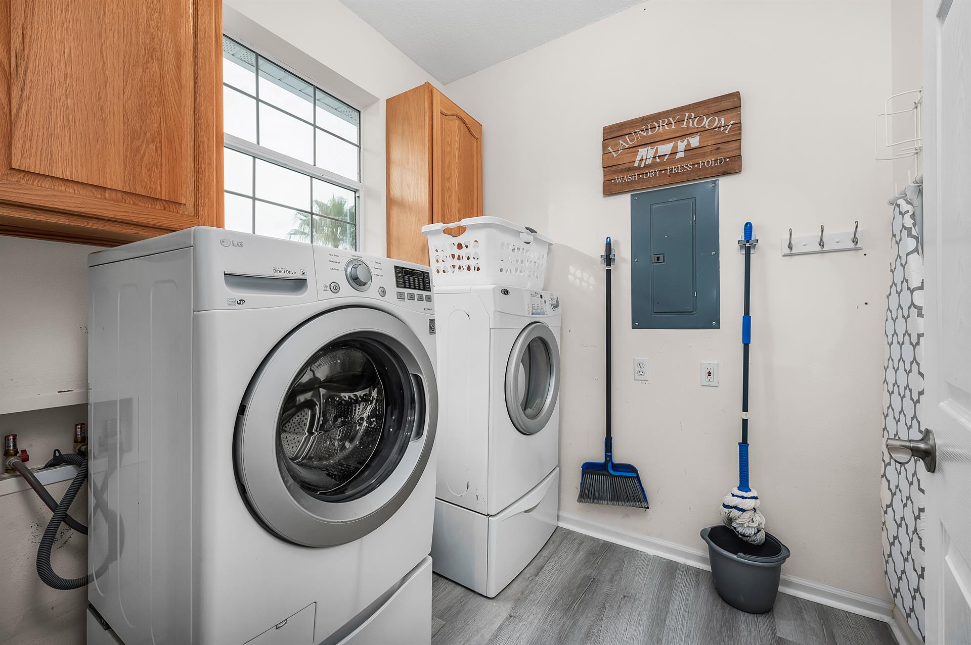 Downstairs laundry area