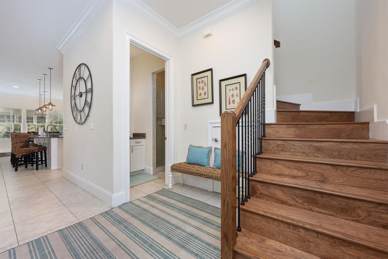 Stairwell  entry to guest bath