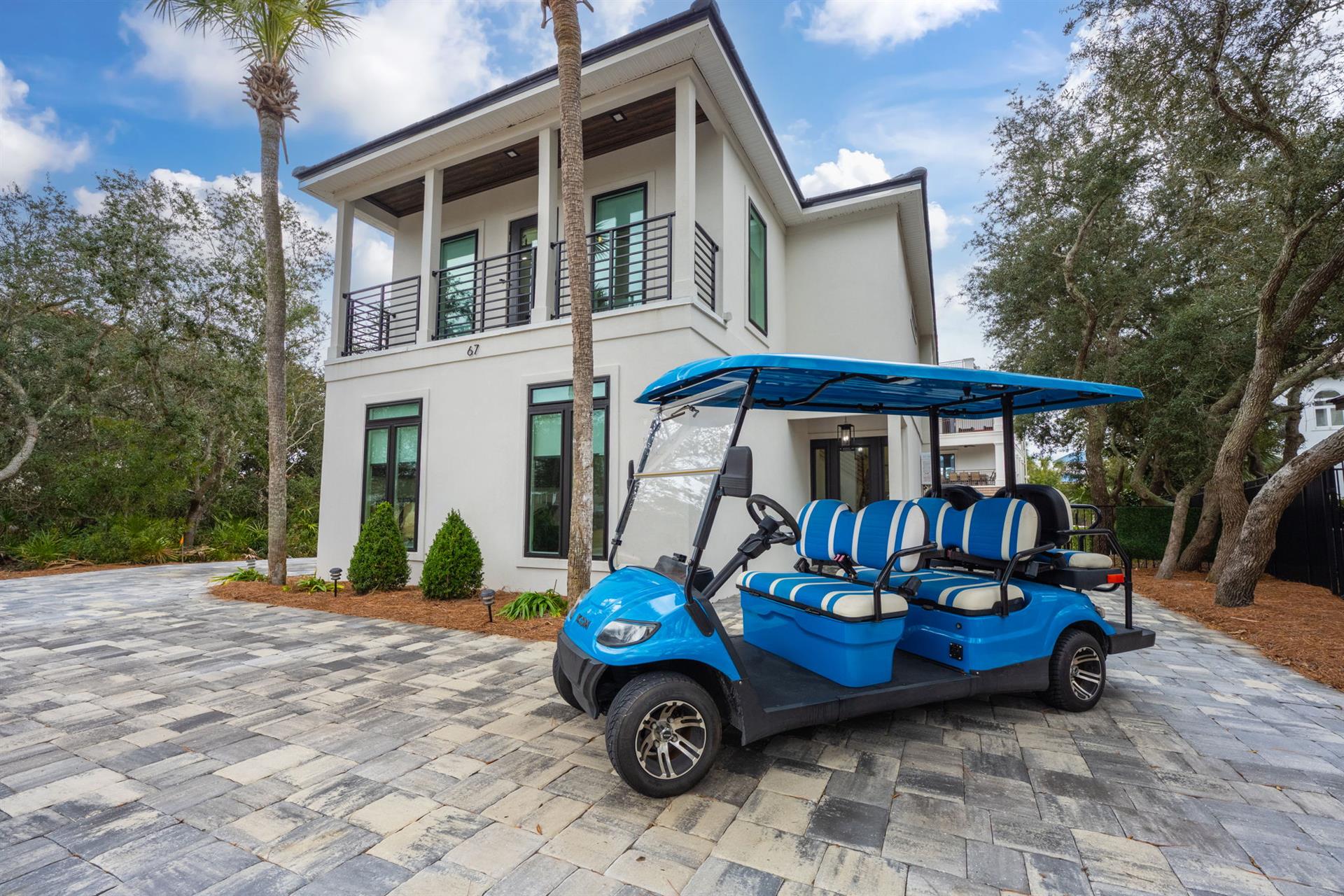 Front of homeGolf cart