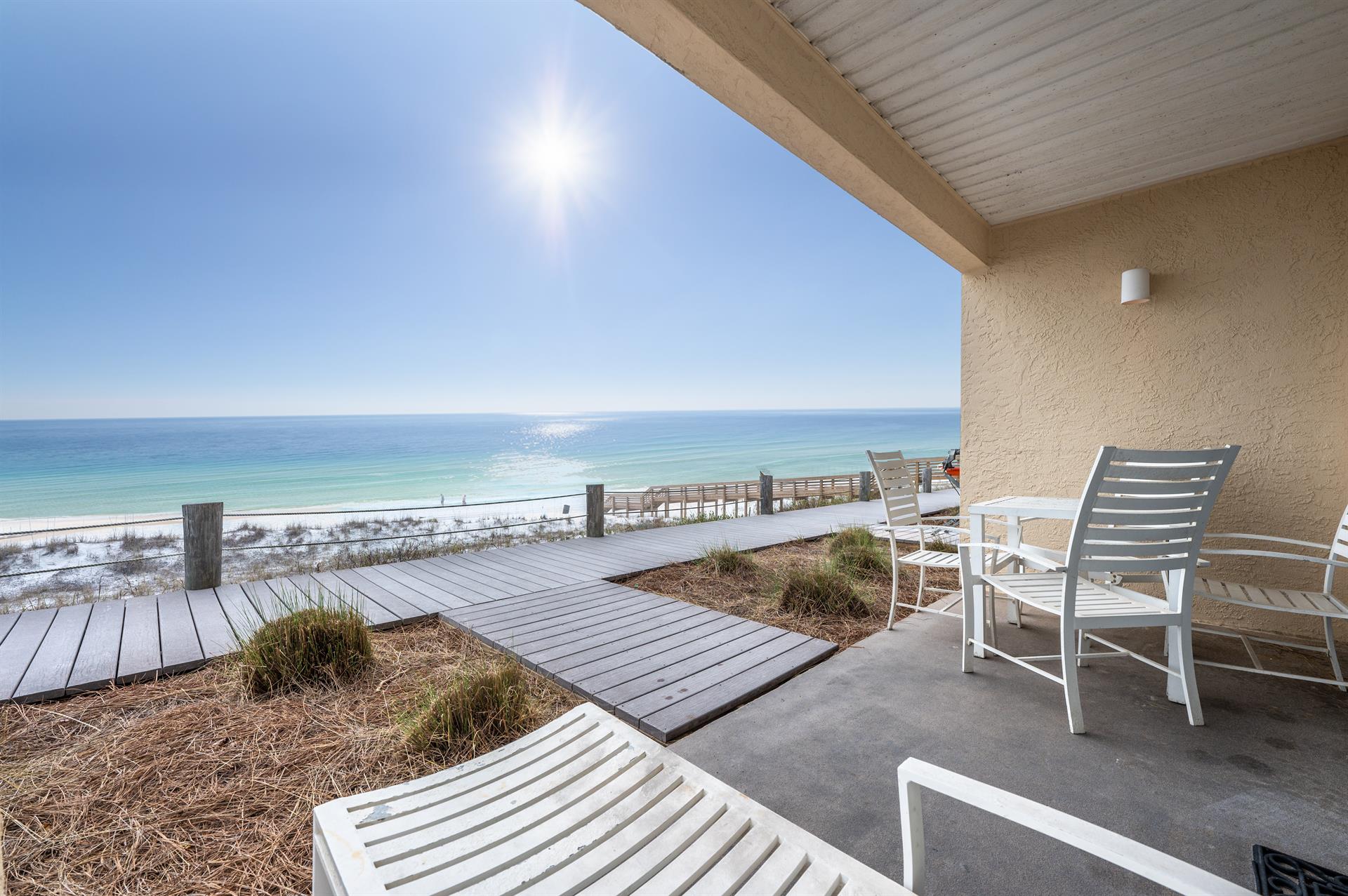 Back patio overlooking the Gulf