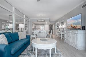 Living room into dining area