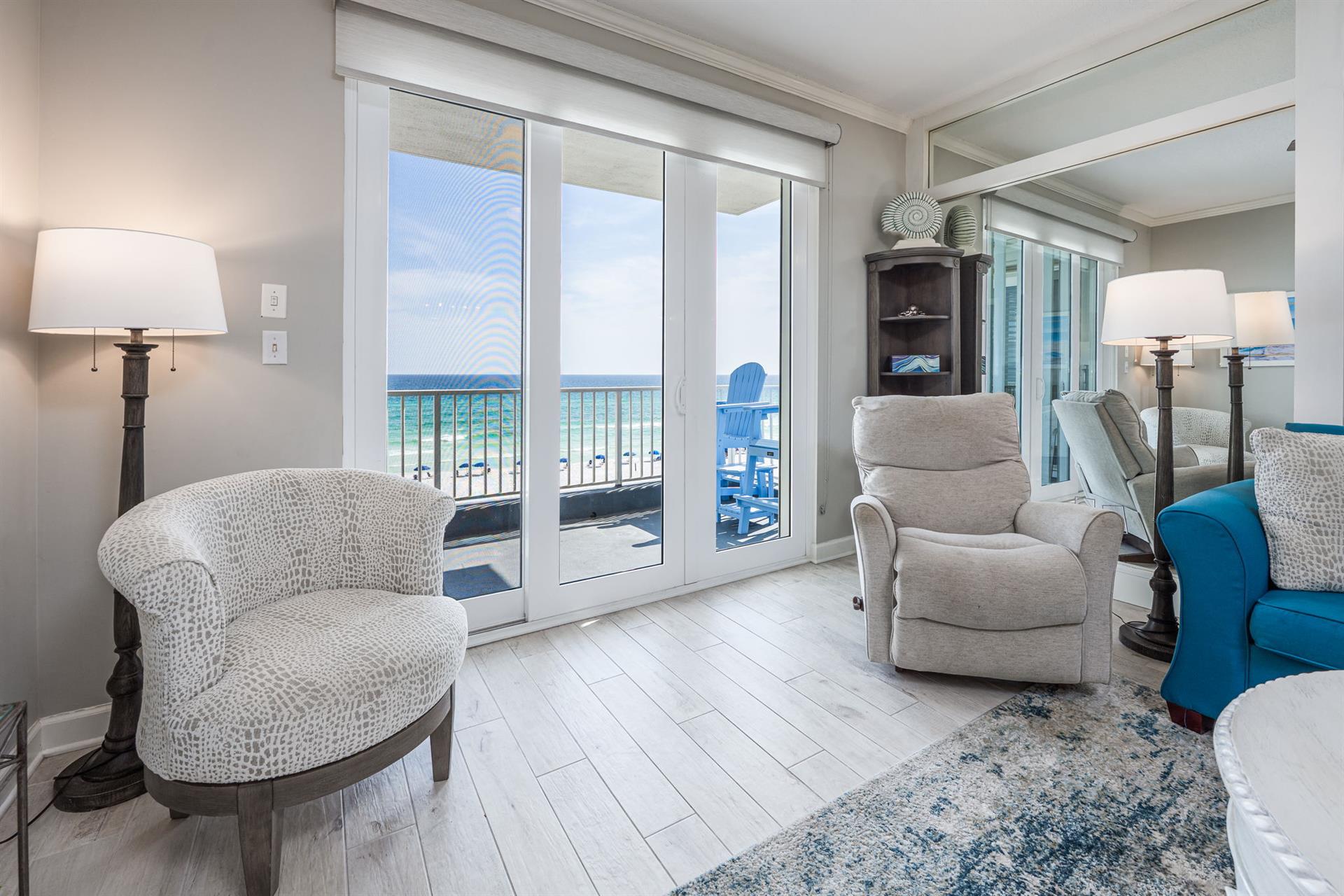 Living room to balcony, great view