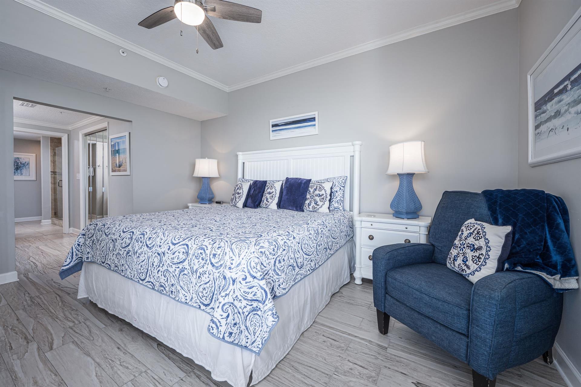 Master bedroom with seating