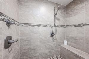 Spa like walk in shower area