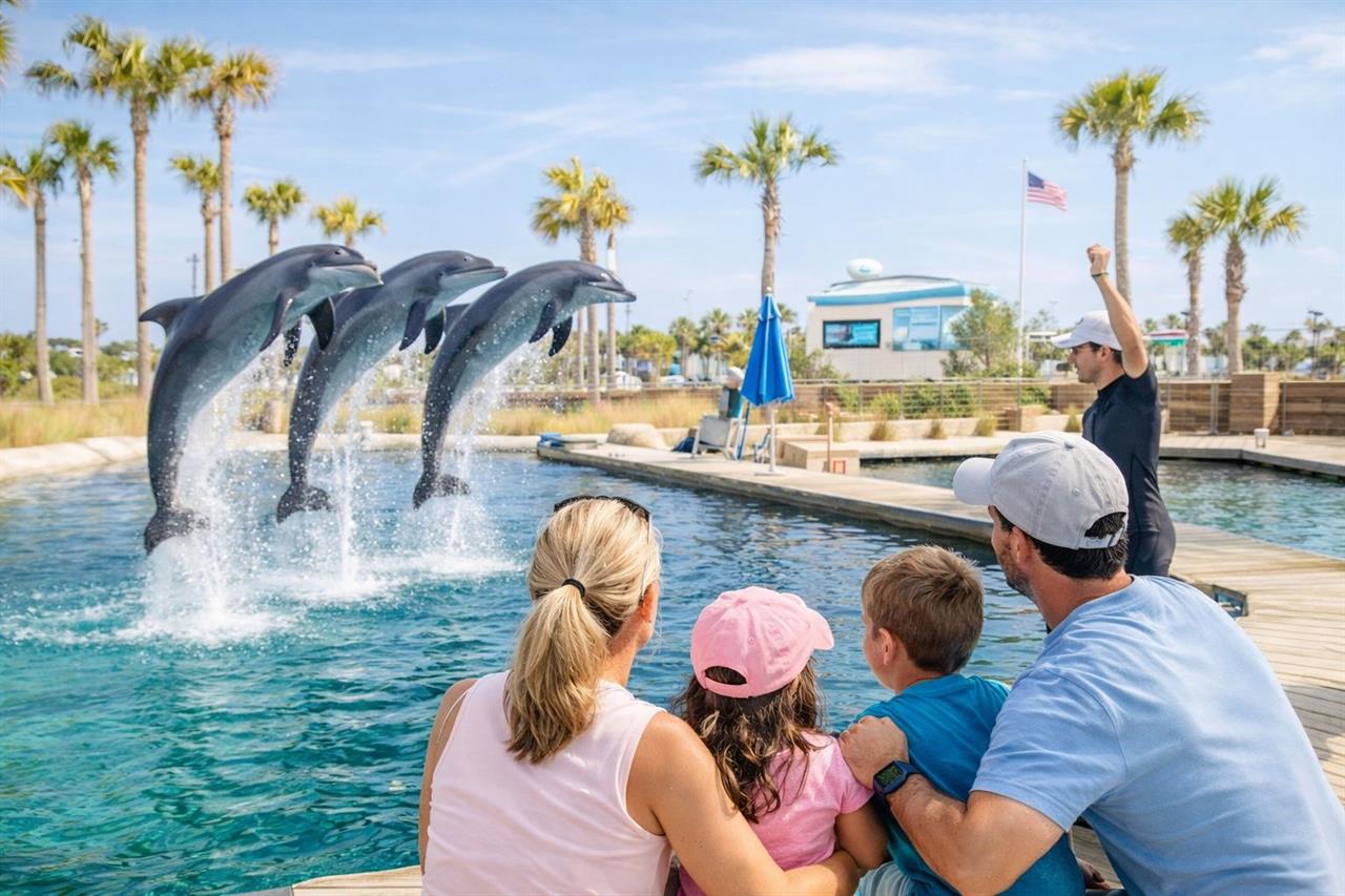 1054944 Family At Dolphin Show B