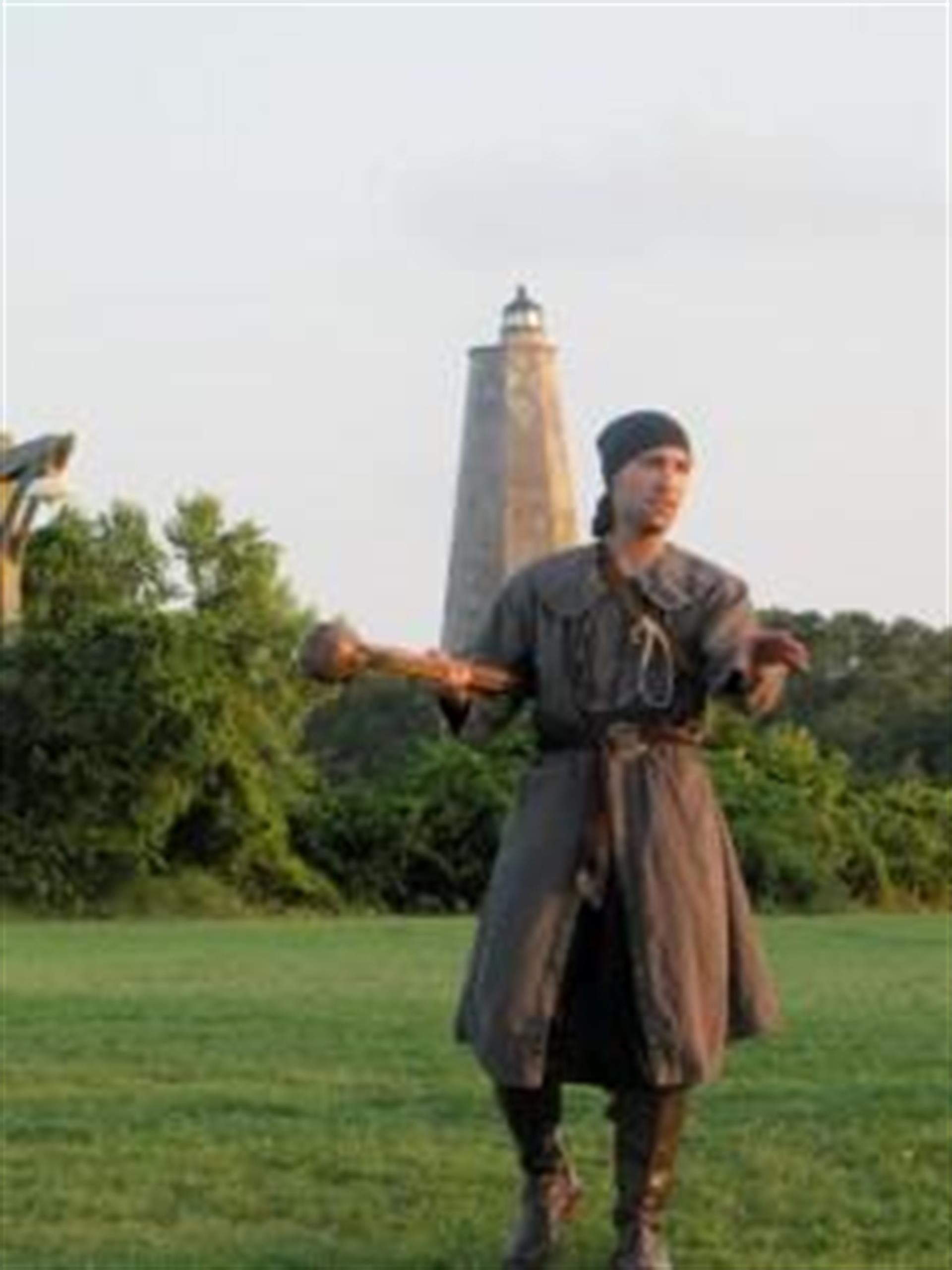 Colonel Dread starts the Ghost Walk in front of Old Baldy.