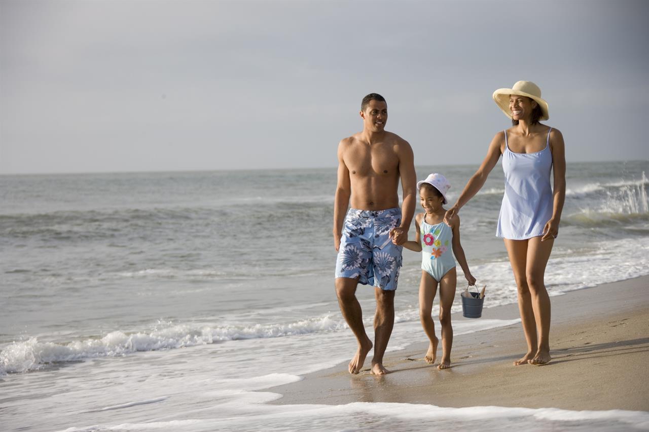 African American Family on Beach