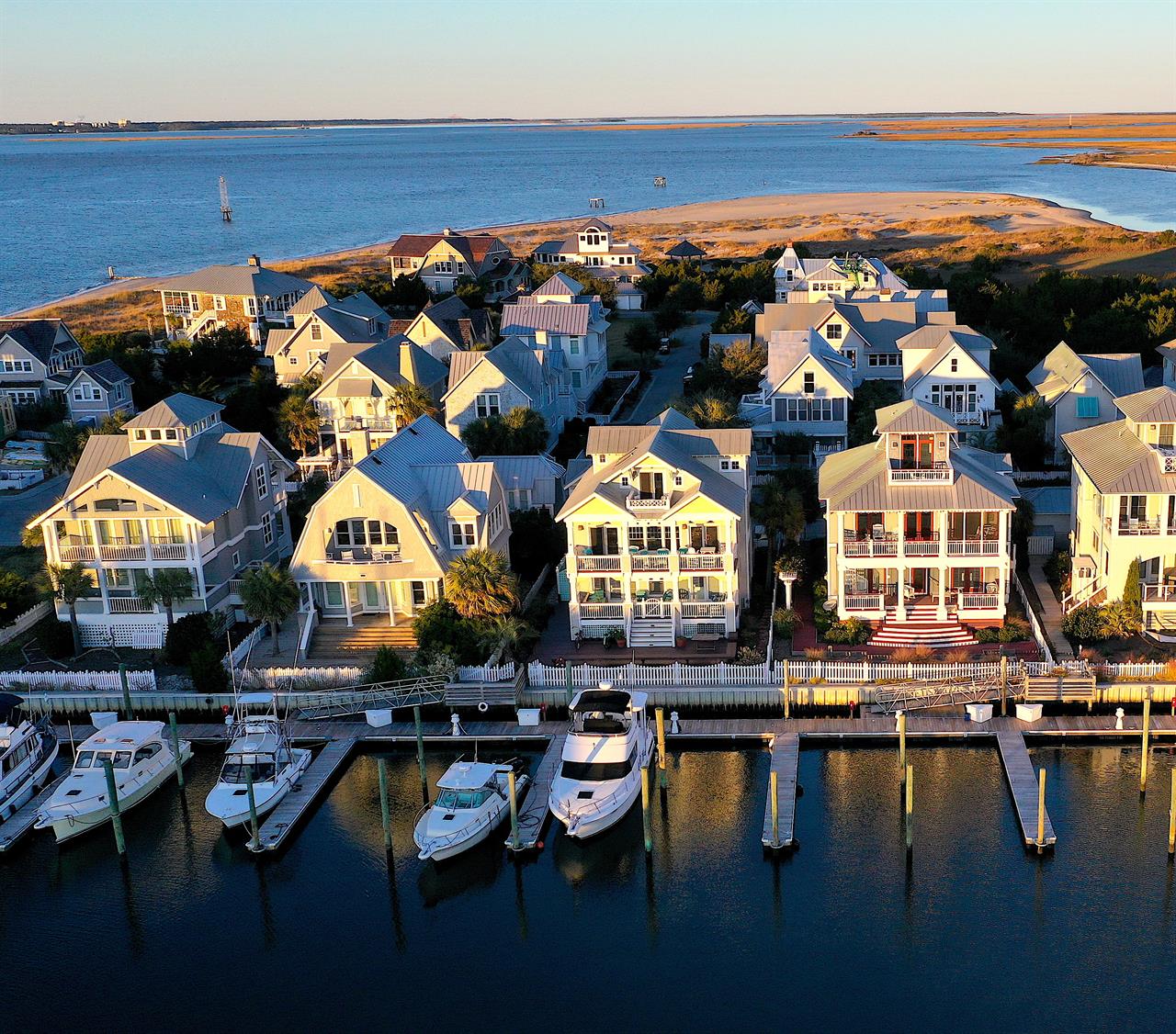 Harbour Homes in a row aerial