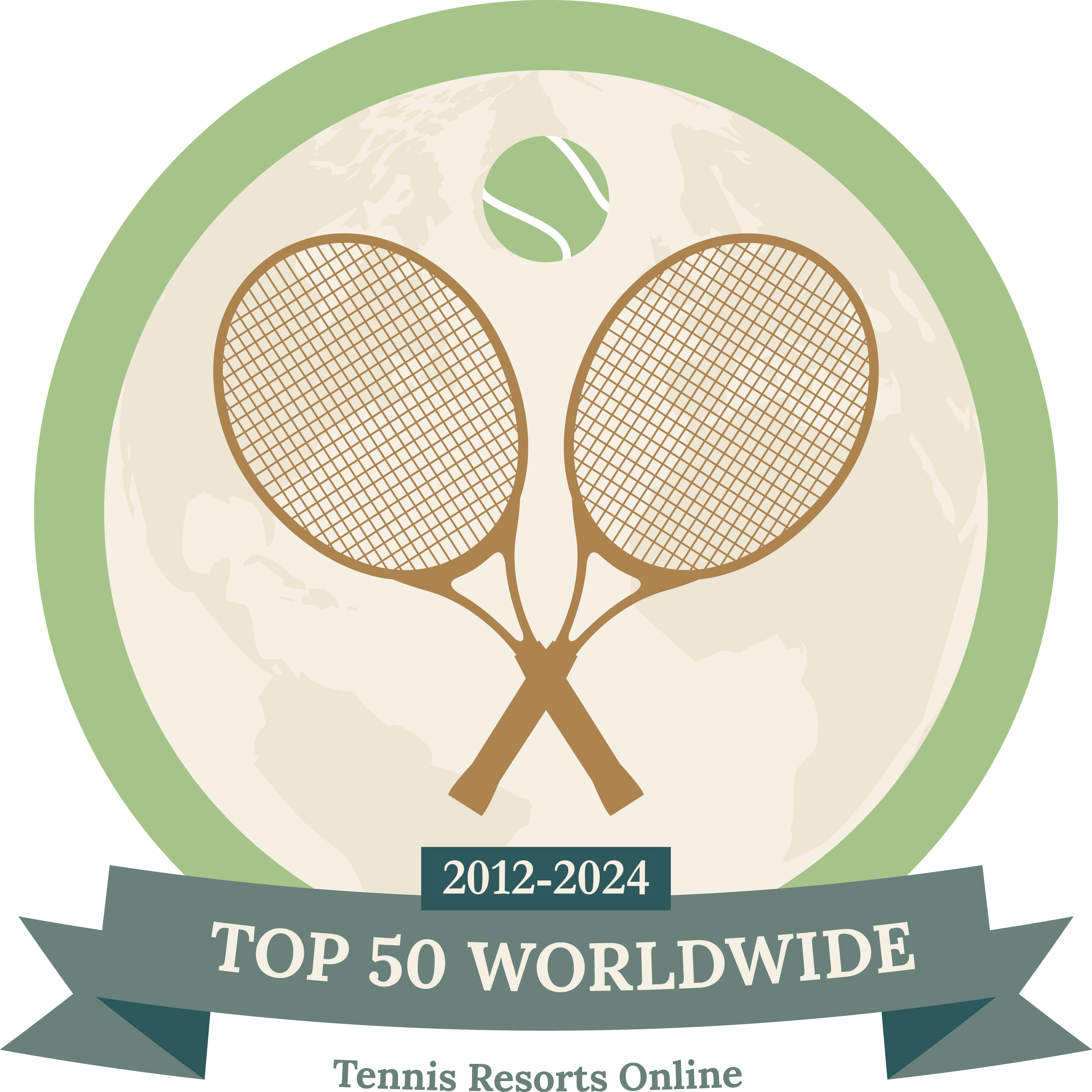 Hidden Dunes top 50 worldwide tennis resort badge