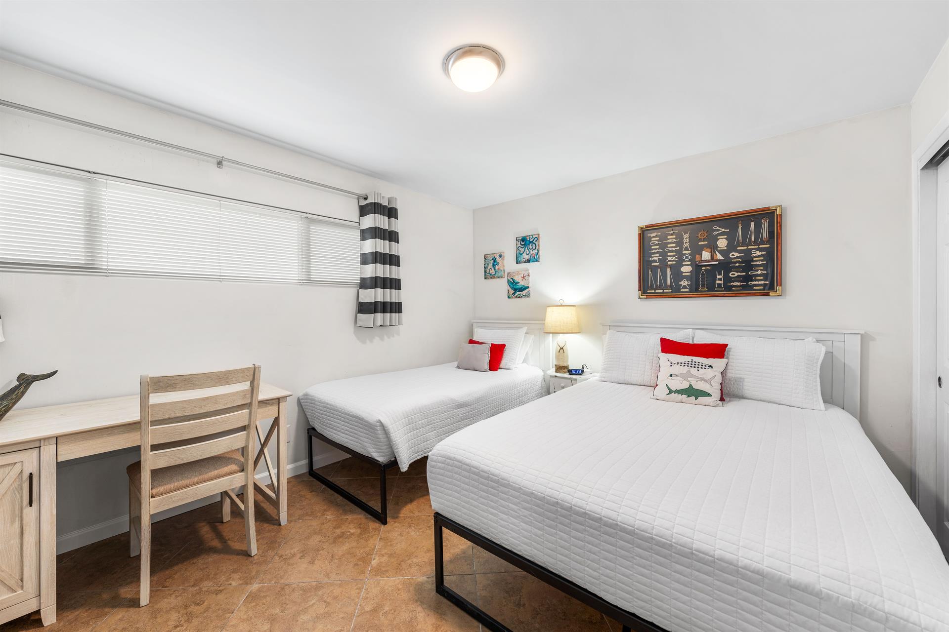 Guest Bedroom with Queen and Twin Bed