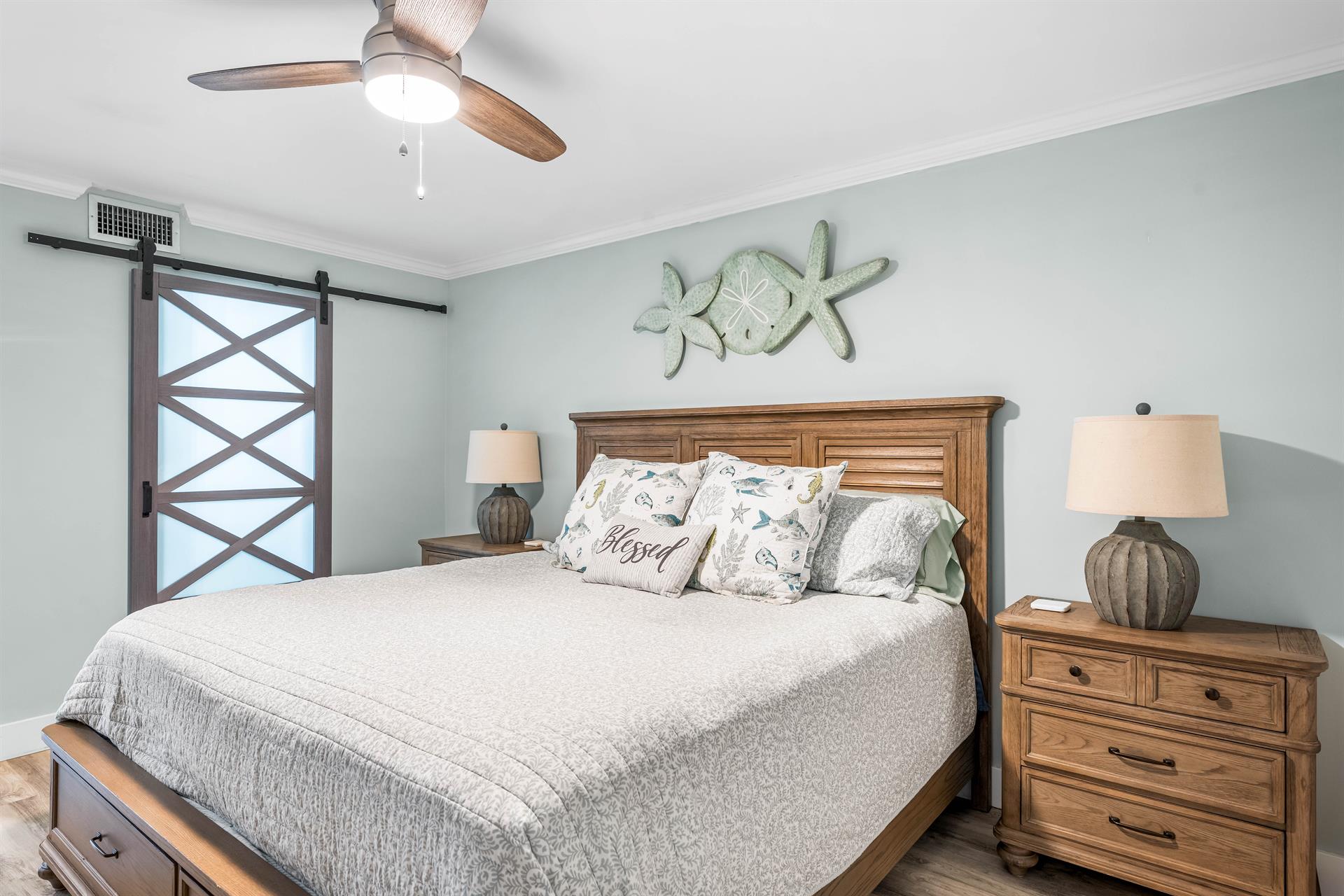 Master Bedroom With King Bed And Ceiling Fan