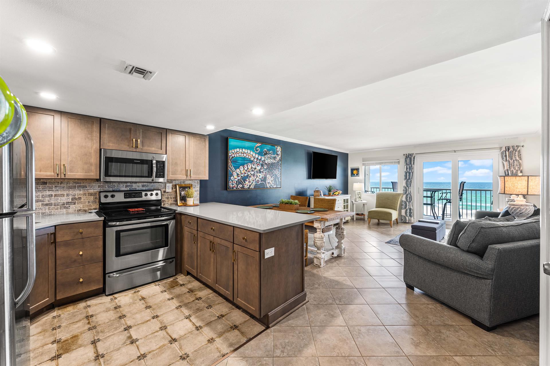 Kitchen, Living and Dining Room