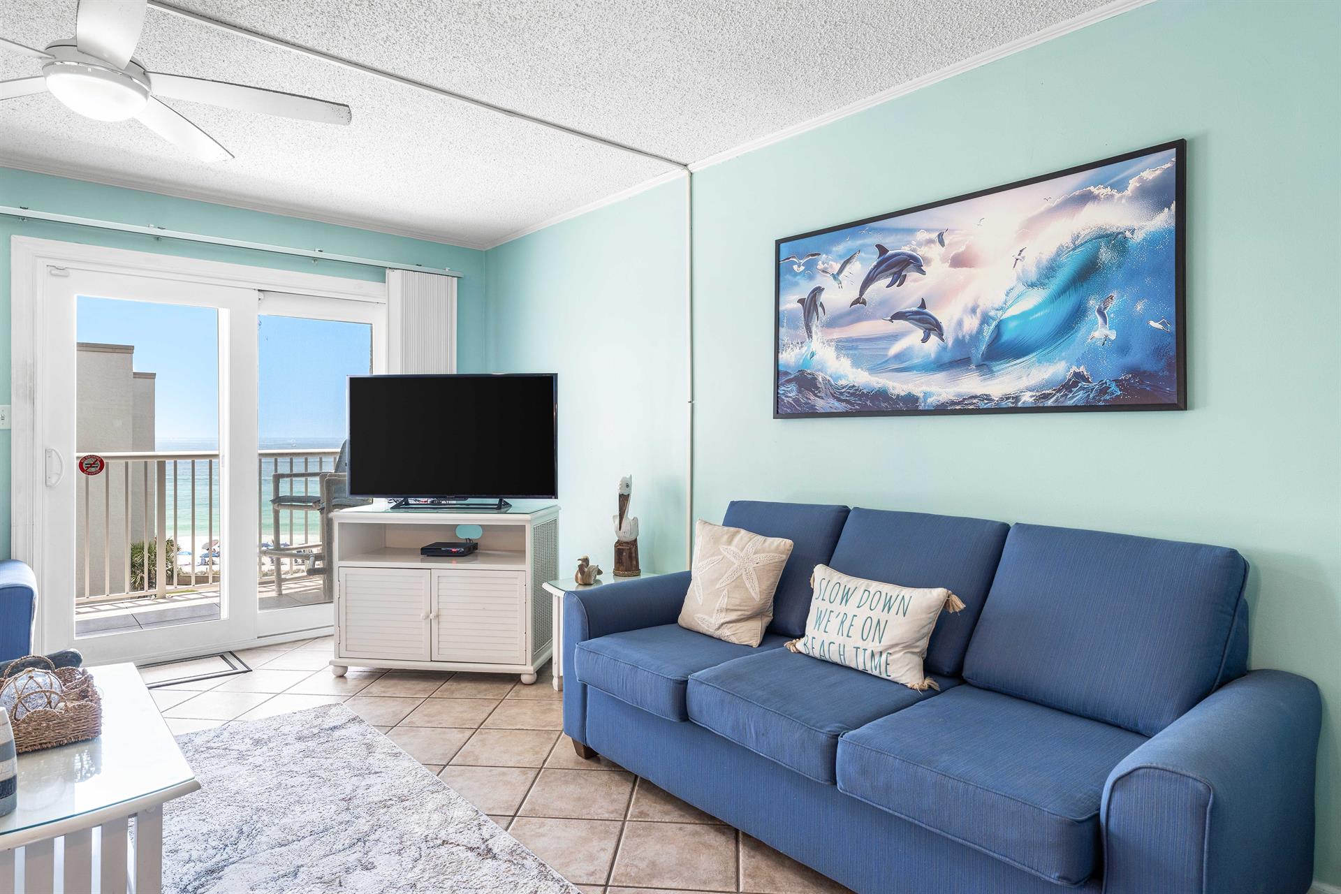 Living Area with Gulf View