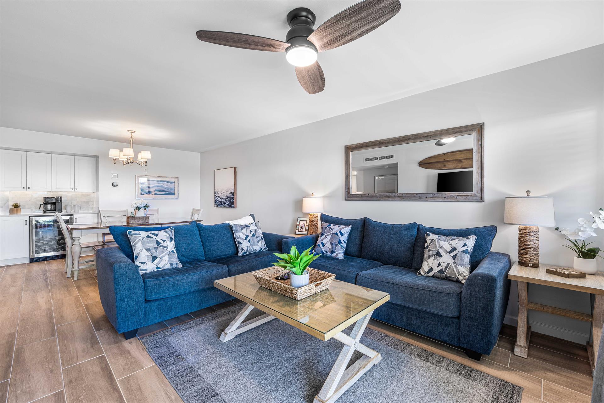 Lounge in style with cozy coastal living room furniture.