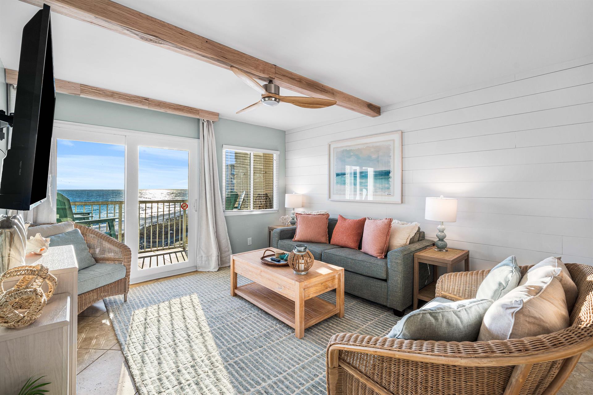 Living Area with Beautiful Gulf Views