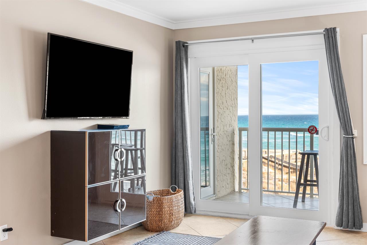 HSRC Living Area with 55 TV  Private Balcony Access