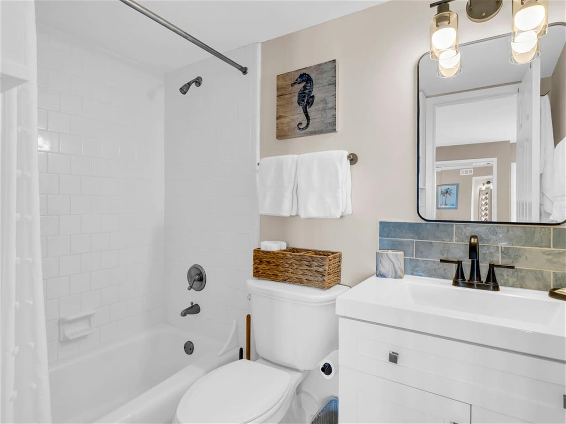 Master Bathroom with tubshower combo