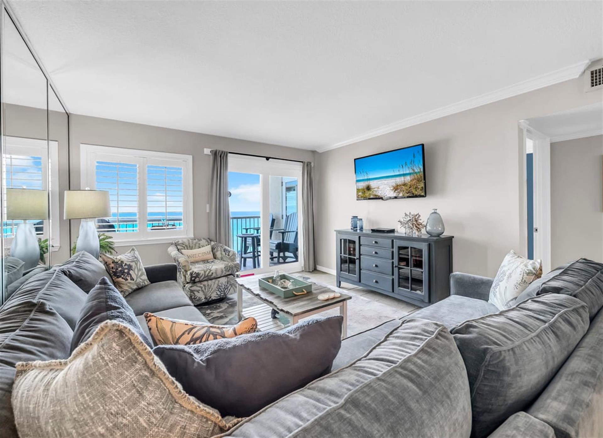 Living Area with Sectional Sleeper Sofa