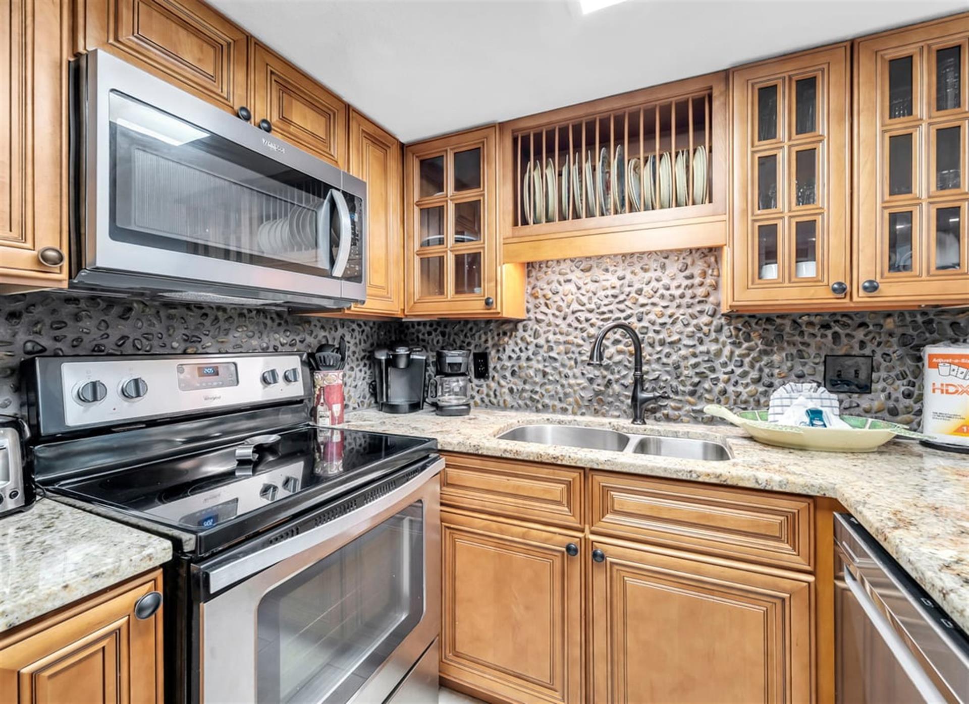 Fully Stocked Kitchen with Stainless Appliances