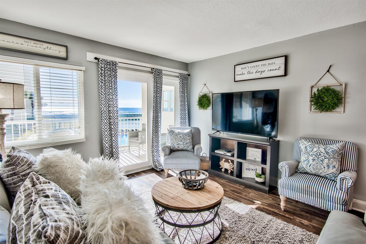 HSRC 211 Living Area with 58 TV  Balcony Access
