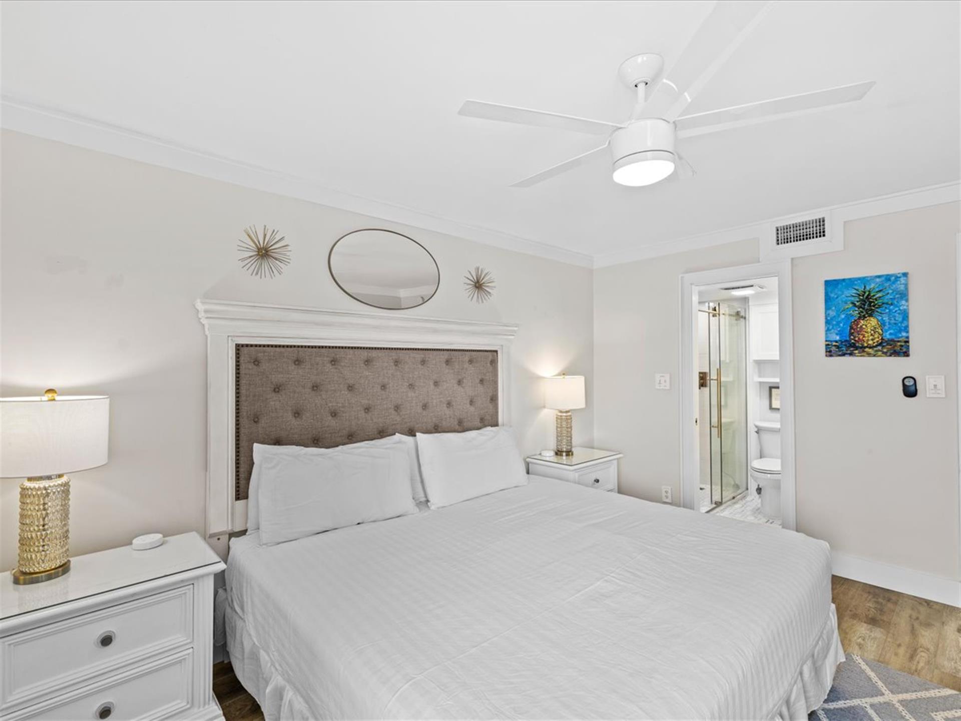 Master Bedroom With King Bed And Ceiling Fan