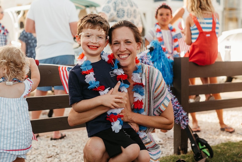 Families celebrating Fourth of July at Cinnamon Shore in Port Aransas Texas