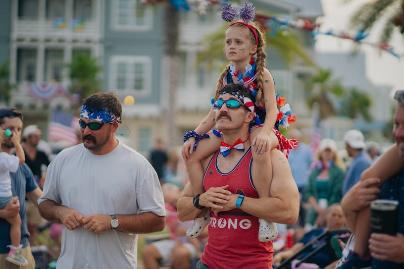 Family enjoying Fourth of July week at Cinnamon Shore on the Texas coast