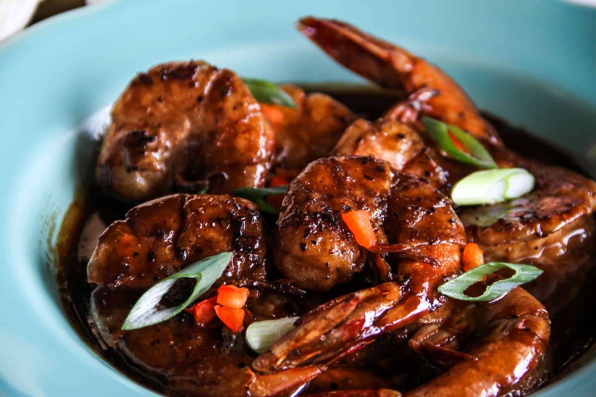 Napoleon Avenue shrimp dish from Dos Bocas with bold Cajun and Tex-Mex flavor for a Cinnamon Shore dining preview
