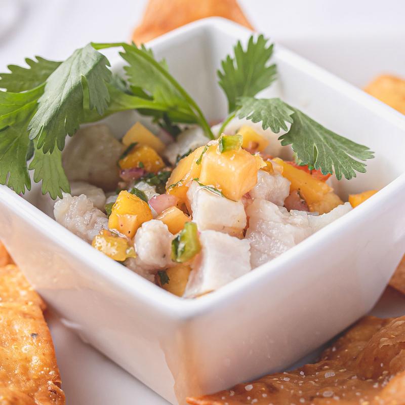 Fresh catch ceviche with house-made tostadas at Lisabella's Bistro