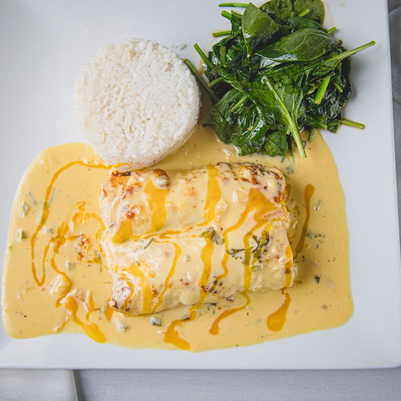Lobster Enchiladas with coconut rice at Lisabella's Bistro