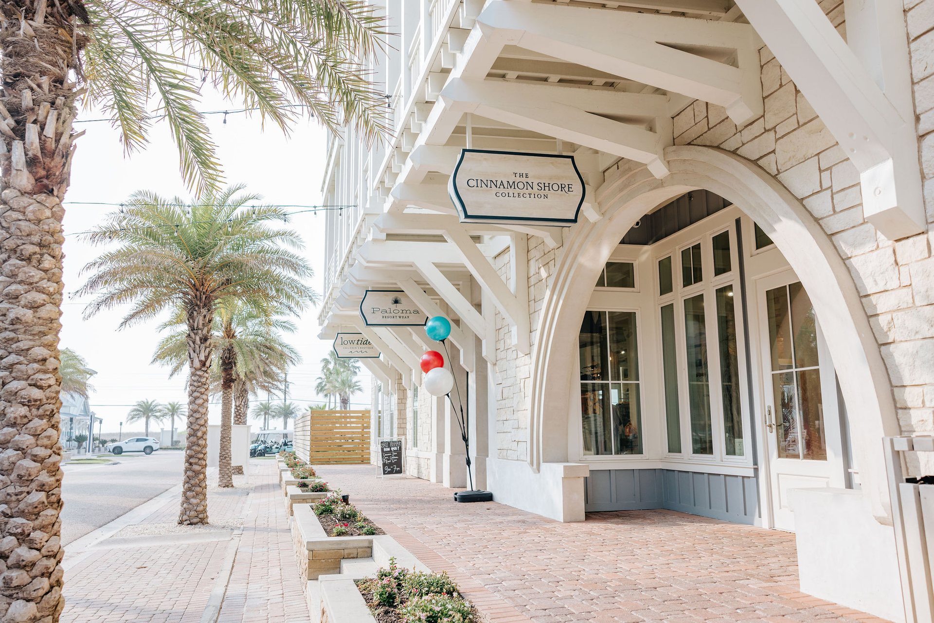 The Boutiques at Cinnamon Shore storefront on Market Street at Cinnamon Shore North in Port Aransas