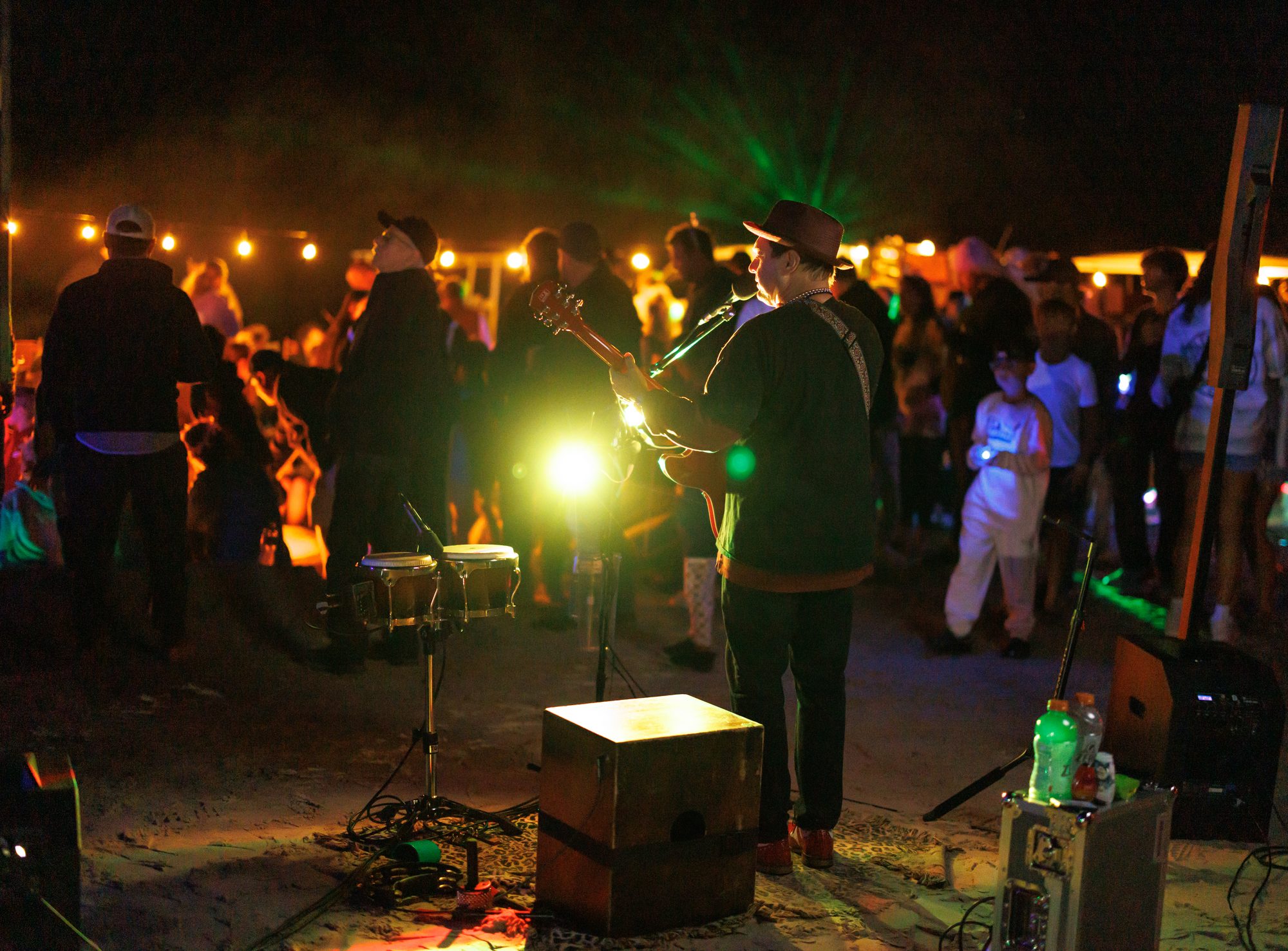 Live music on the beach at the Cinnamon Shore New Year&rsquo;s Eve celebration in Port Aransas, Texas