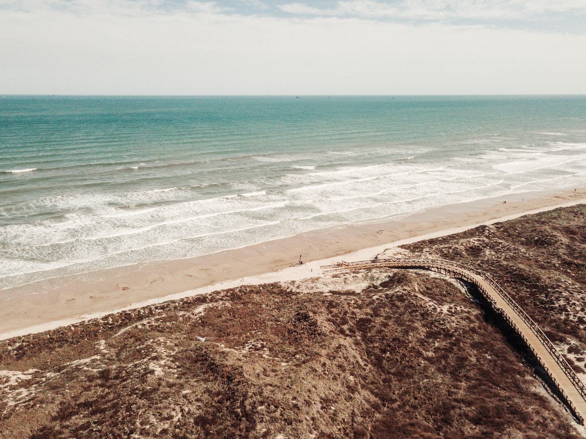 Drone view of cinnamon shore south beach