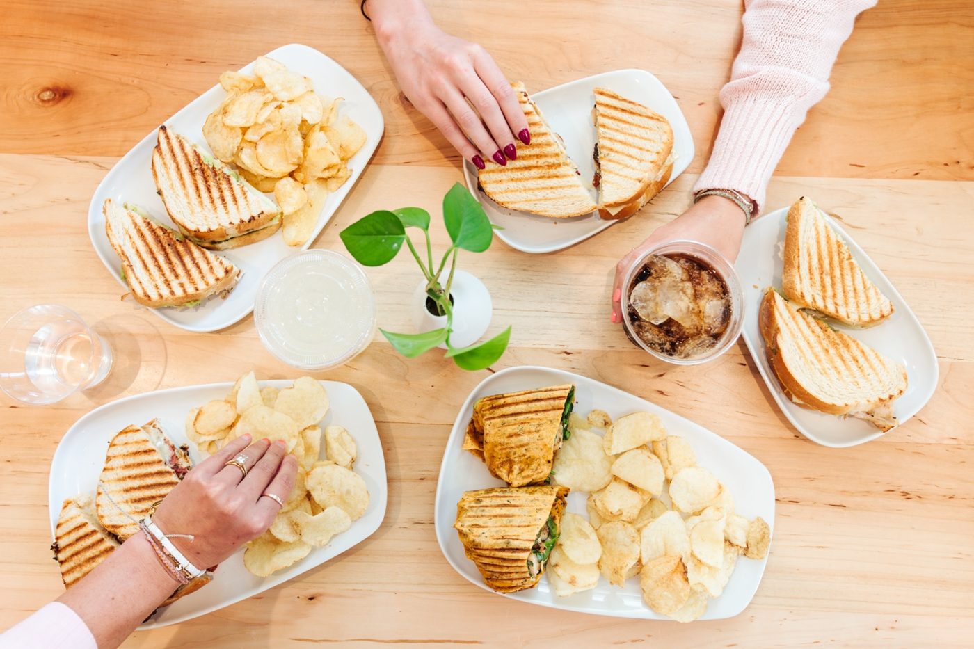 Shore Cafe lunch spread at Cinnamon Shore North in Port Aransas