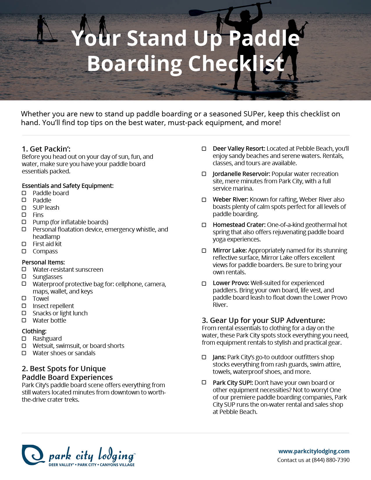 stand up paddle boarding checklist