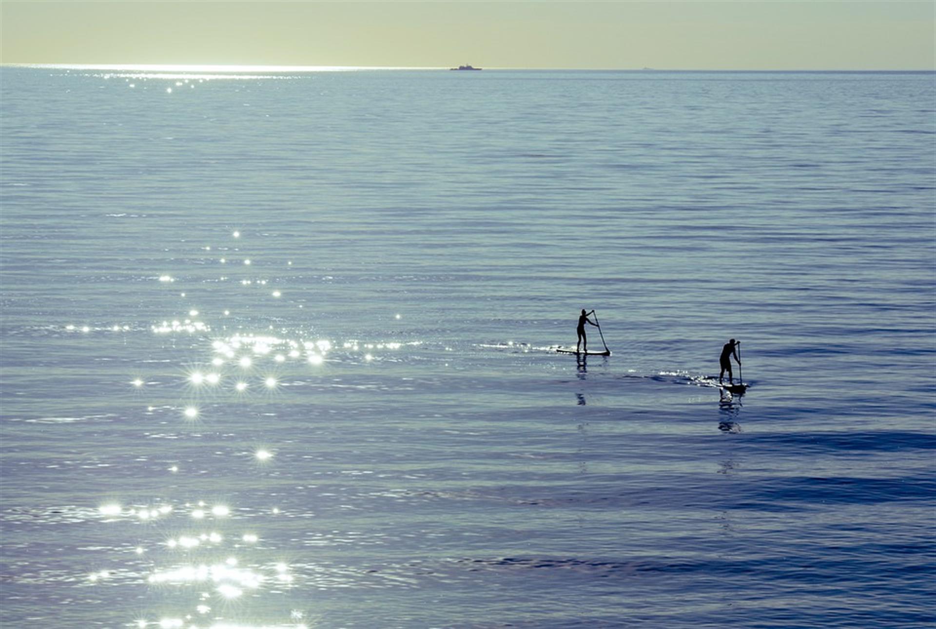 beach water people on boards