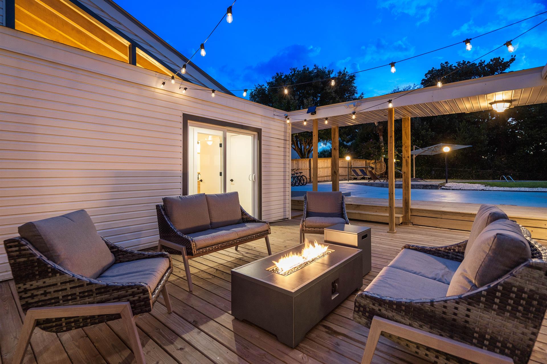 Outdoor Fire Pit overlooking Pool Area