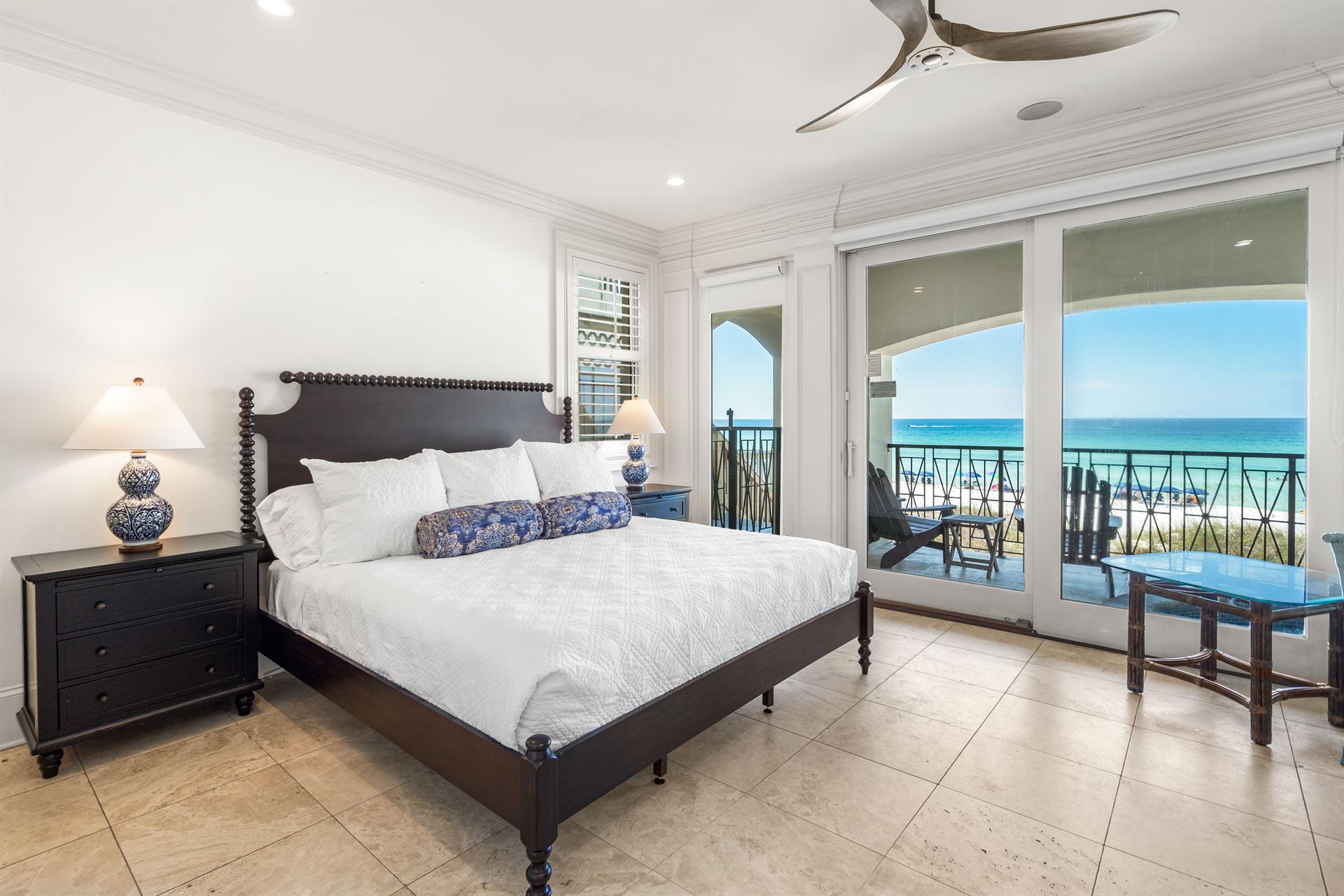 1st Floor King Bedroom, Elevator Access, Full Bathroom and Balcony Access