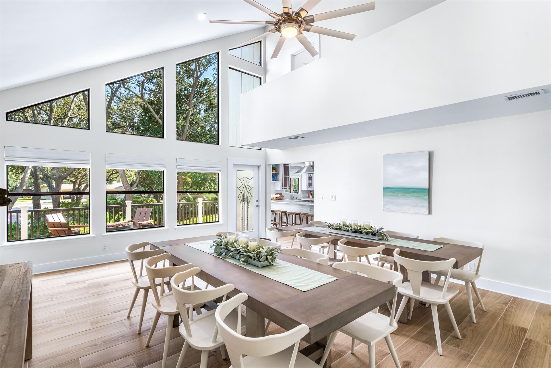 Dining Tables for 16 people Plus the 4 Seats in the Kitchen